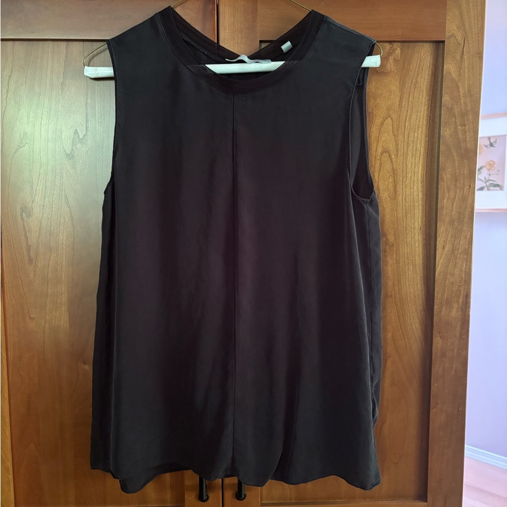Vince Black Silk, Stretchy Sleeveless Top
